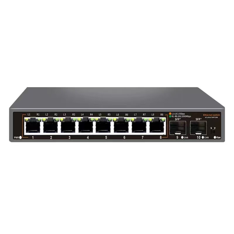 10-Port Network Switch 8 x 2.5Gb Ethernet + 2 x 10Gb SFP+